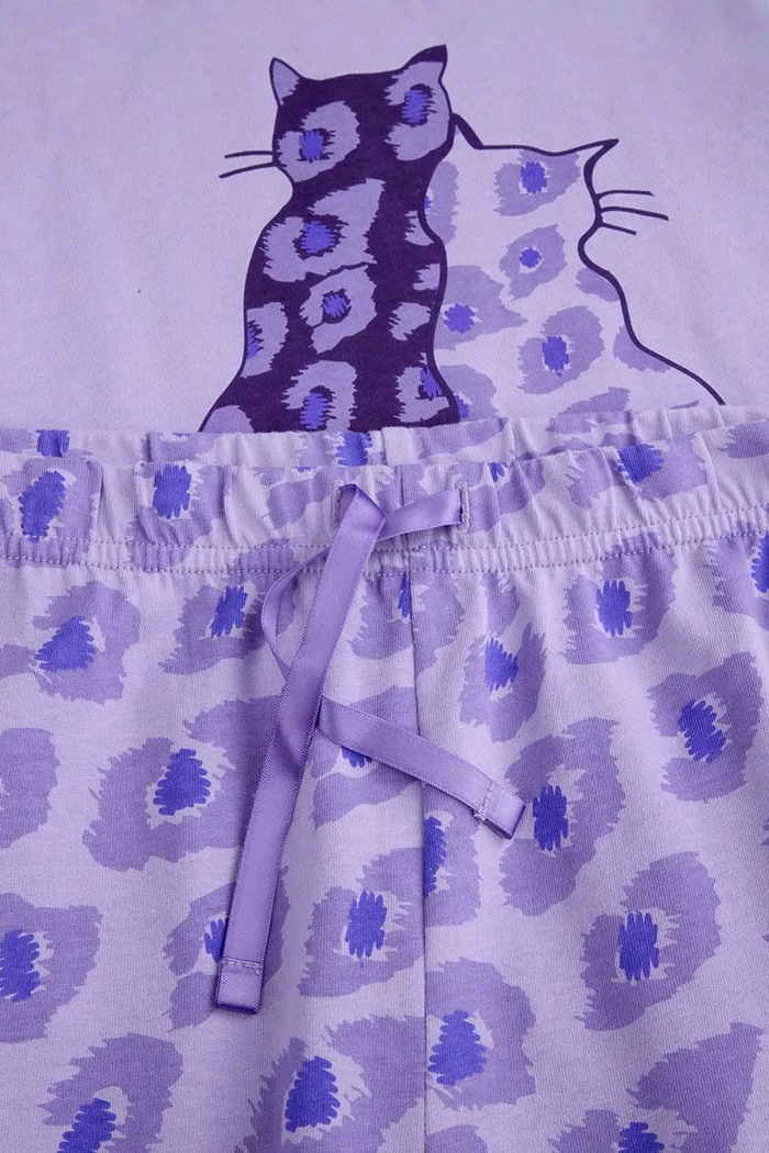 Coccodrillo pijamale din bumbac pentru copii violet ZC5448102PJS