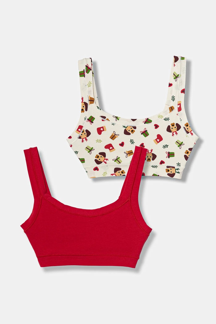 Παιδικό σουτιέν United Colors of Benetton 2-pack μαλακό κόκκινο 35CL0R001.G.Season.9BYA