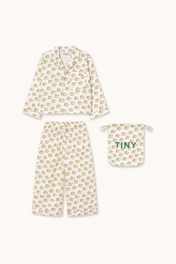 Detské bavlnené pyžamo Tinycottons DOGS SET sada biela AW25.348
