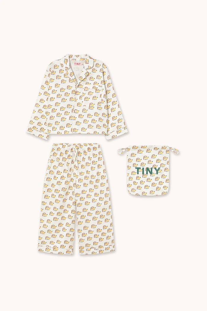 Detské bavlnené pyžamo Tinycottons DOGS SET sada biela AW25.348