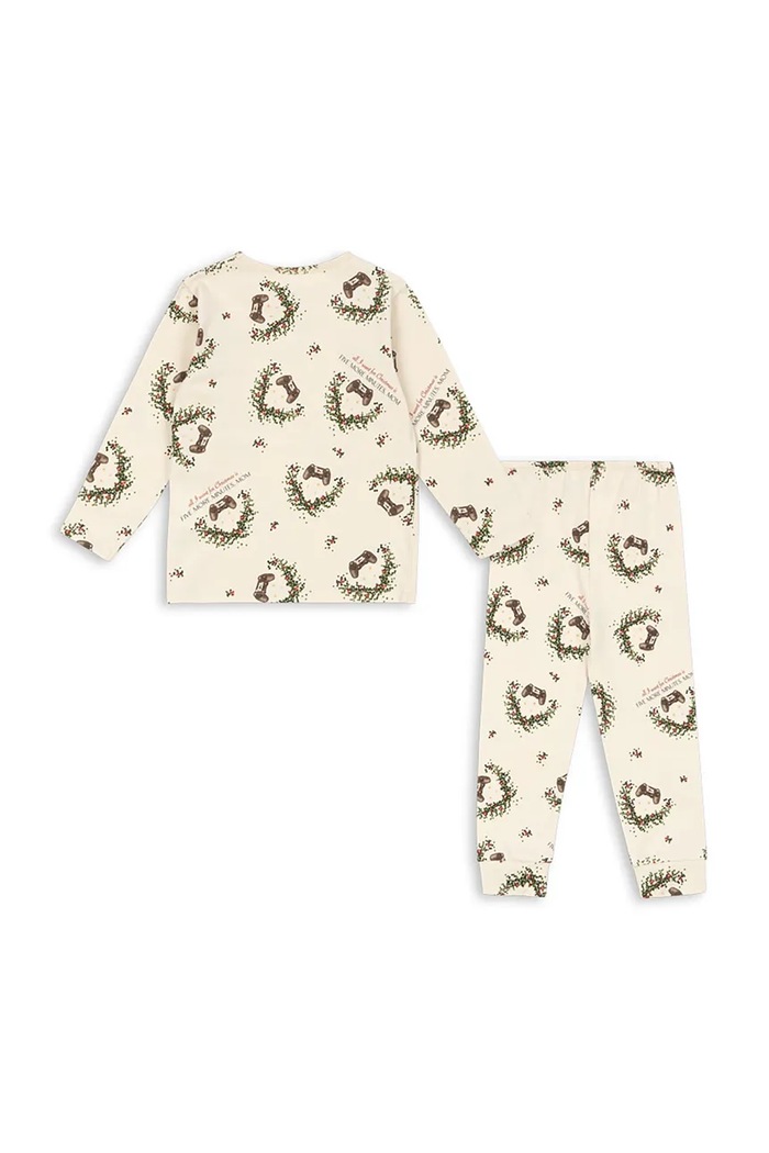 Detské pyžamo Konges Sløjd BASIC BLOUSE/PANTS SET GOTS KS104214.9BYA béžová AW25