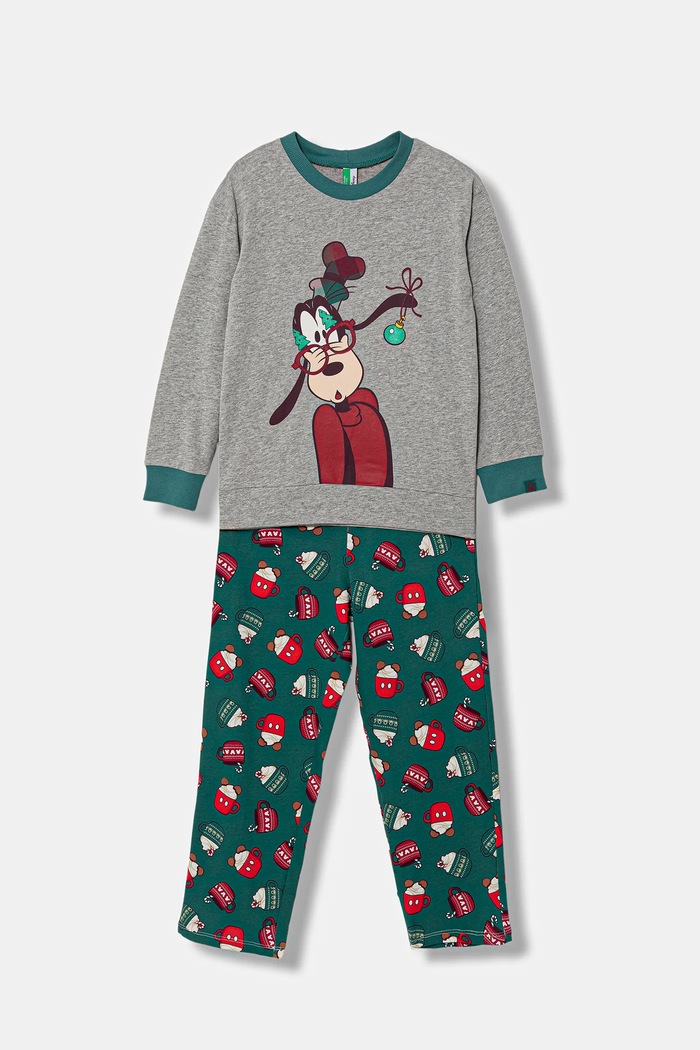 Dječja pamučna pidžama United Colors of Benetton Planet friendly siva 3P050P09K.G.Seasonal