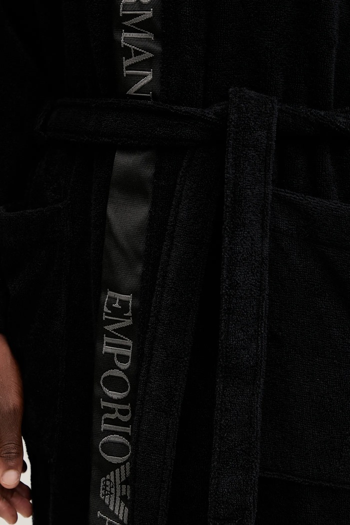 Bombažen kopalni plašč Emporio Armani Underwear črna EM002255.AF14986