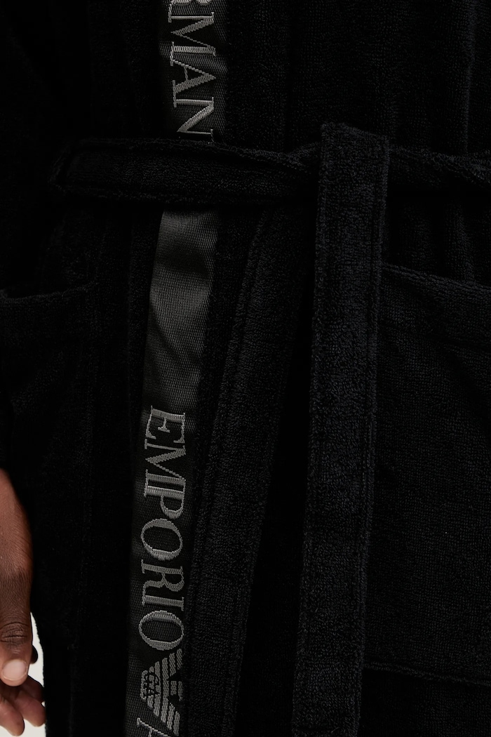 Bombažen kopalni plašč Emporio Armani Underwear črna EM002255.AF14986