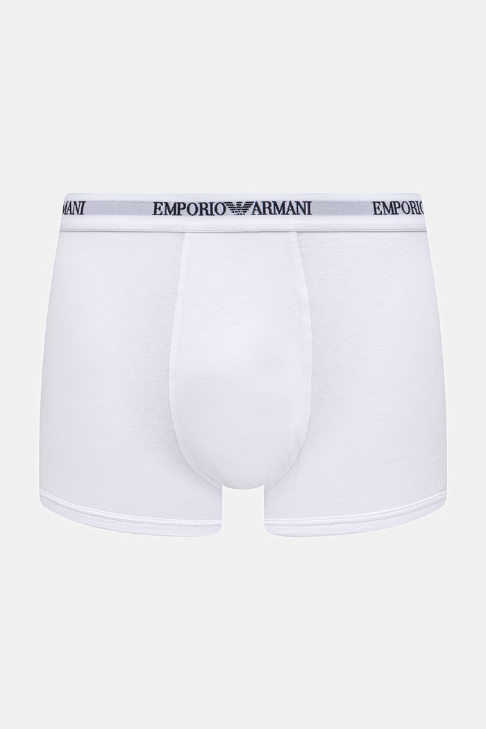 Emporio Armani Underwear boxeri bărbați cu bumbac pachet de 3 EM000259.AF14132 alb SS26