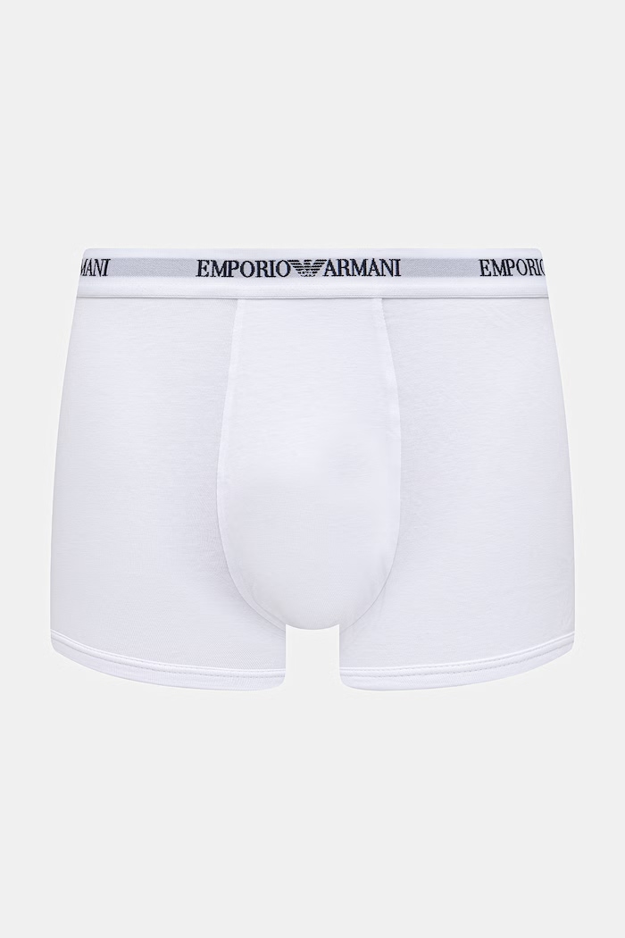 Emporio Armani Underwear boxeri bărbați cu bumbac pachet de 3 EM000259.AF14132 alb SS26