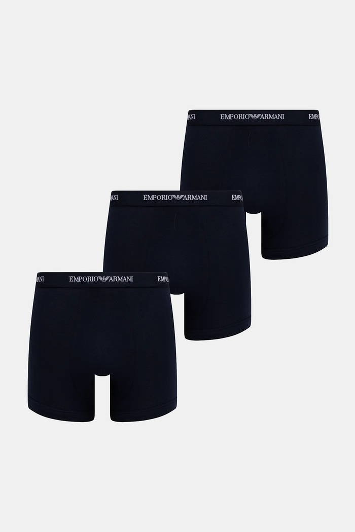 Emporio Armani Underwear Boxeri bărbați cu bumbac pachet de 3 boxeri bleumarin EM000259.AF14132