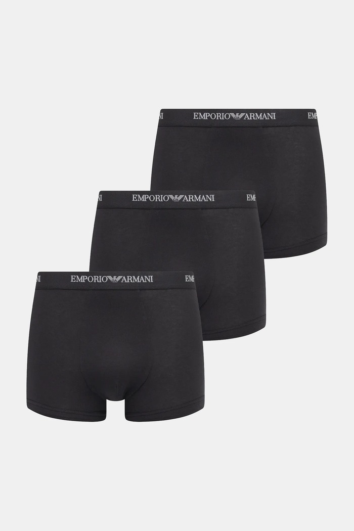 Emporio Armani Underwear Boxeri bărbați cu bumbac pachet de 3 boxeri negru EM000259.AF14132