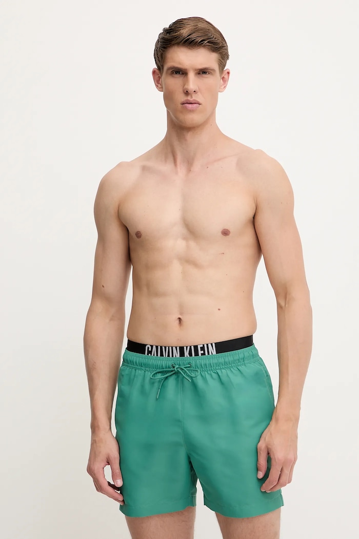 Plavkové šortky Calvin Klein LV00N61093 zelená AW25