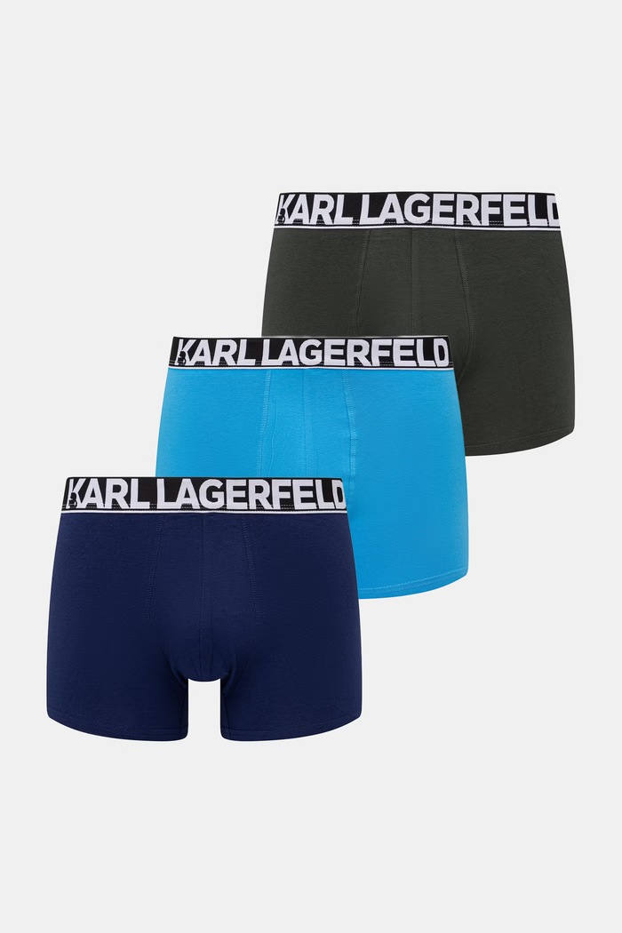 Karl Lagerfeld boxerky pánské bavlněné s elastanem 3-pack modrá A3M47010