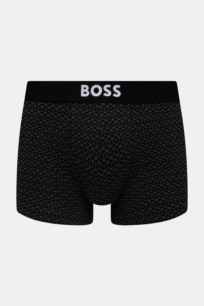 Oblačila BOSS boksarice moške bombažne Trunk 3P BOSS ONE D paket 3 kosov 50549832 siva