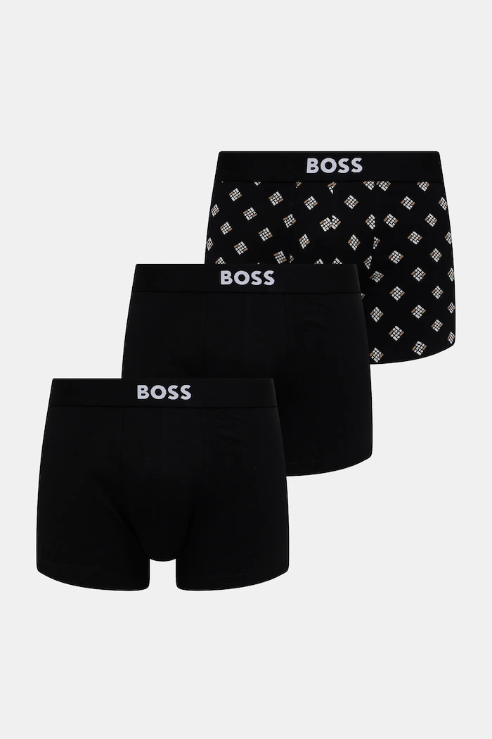 BOSS Μποξεράκι ανδρικό βαμβακερό Trunk 3P BOSS ONE D 3-pack βαμβάκι μαύρο 50549832