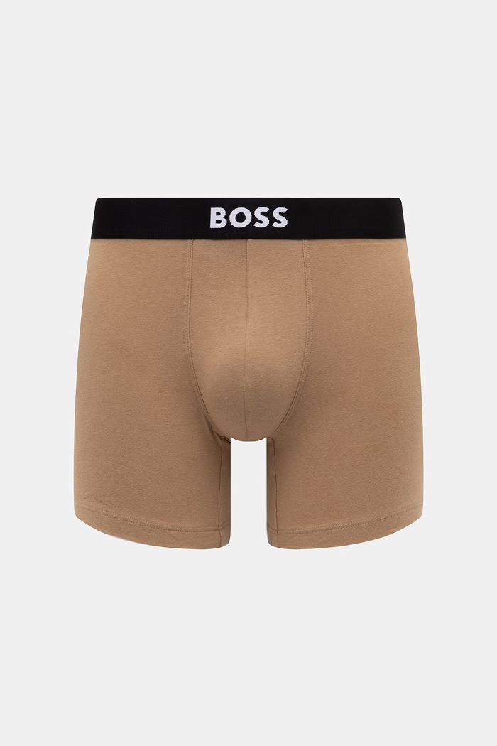 Bokserice za muškarce od pamuka s elastanom BoxerBr3P BOSS ONE D 3-pack BOSS 50549856 bež