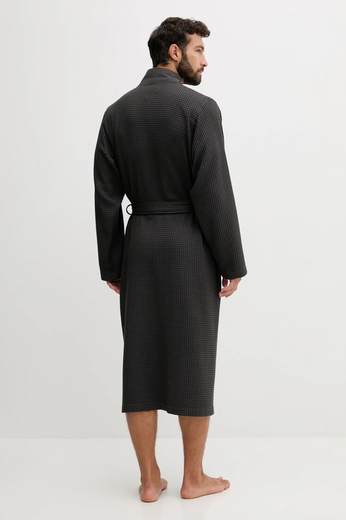 Kućni ogrtač BOSS Waffle Kimono 50510756 siva AW25
