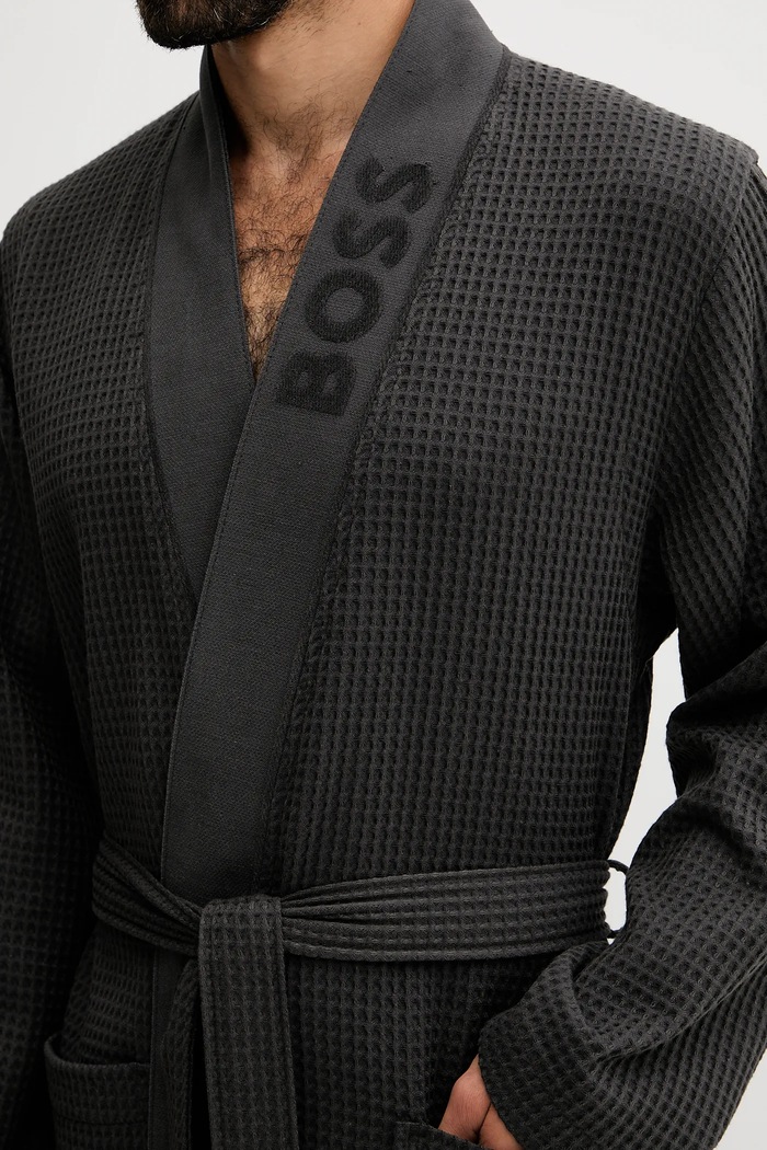 Kućni ogrtač BOSS Waffle Kimono siva 50510756