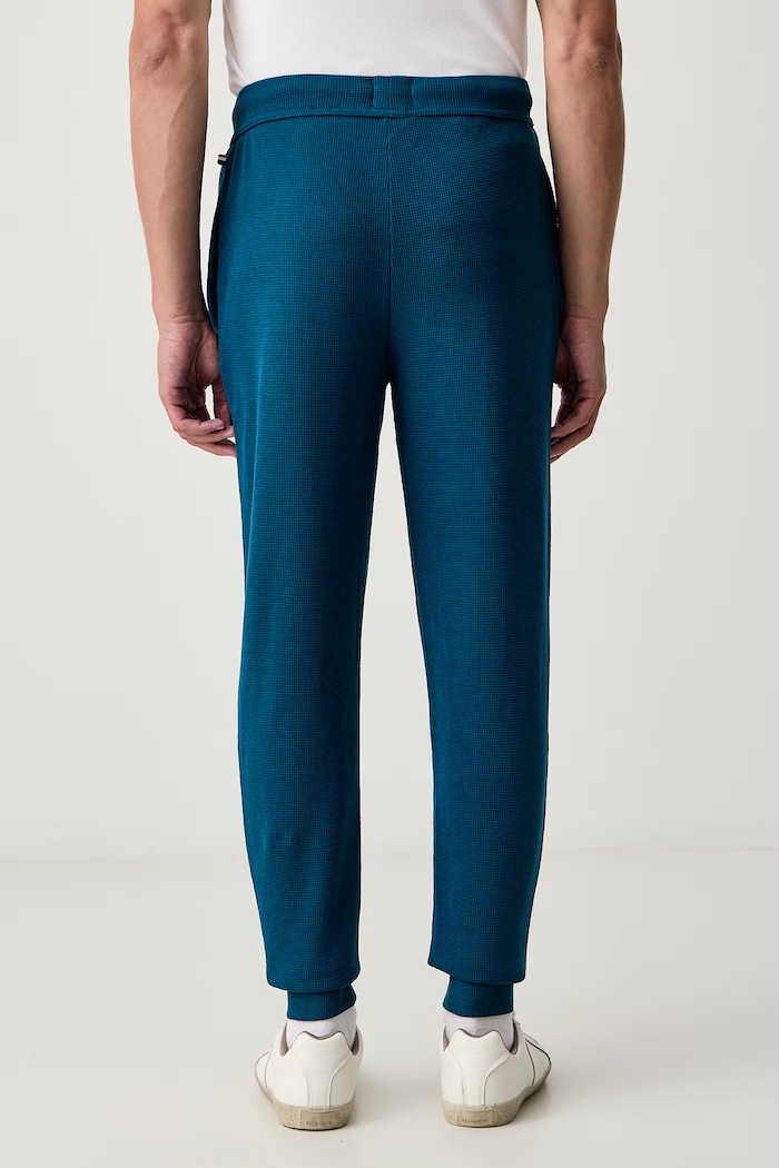 Oblačila BOSS Trenirka moška Waffle Pants Cuff 50535878 modra