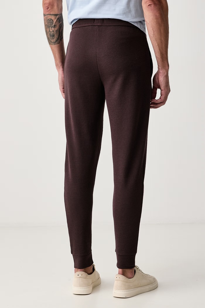 BOSS Spodnie dresowe męskie Waffle Pants Cuff 50535878 brązowy AW25