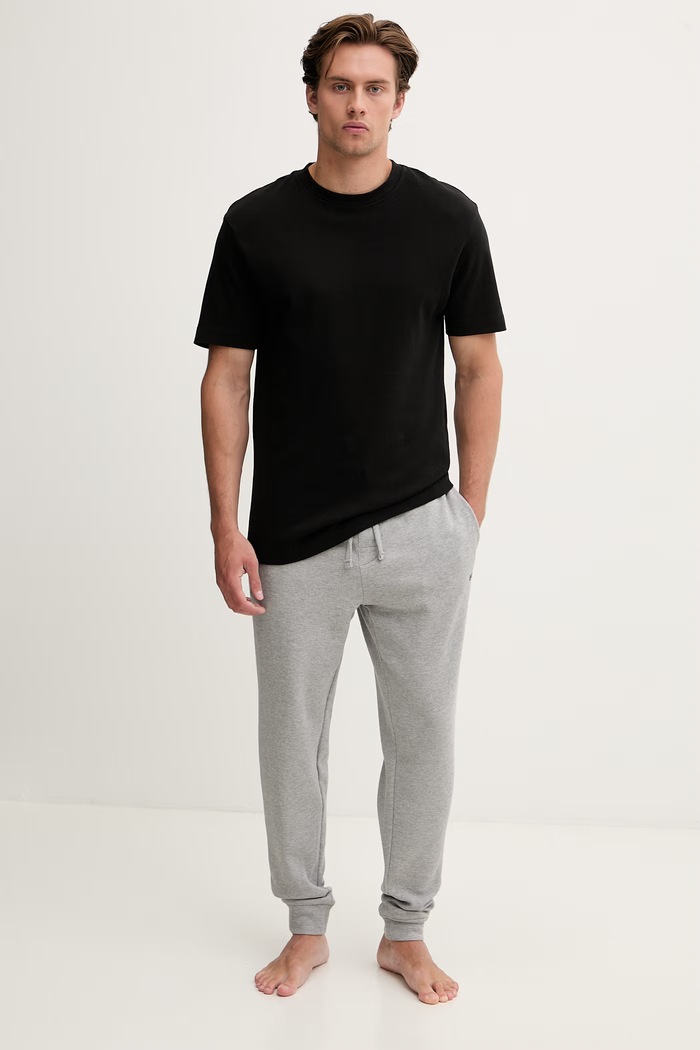 BOSS pantaloni de trening pentru bărbați Waffle Pants Cuff 50535878 gri AW25