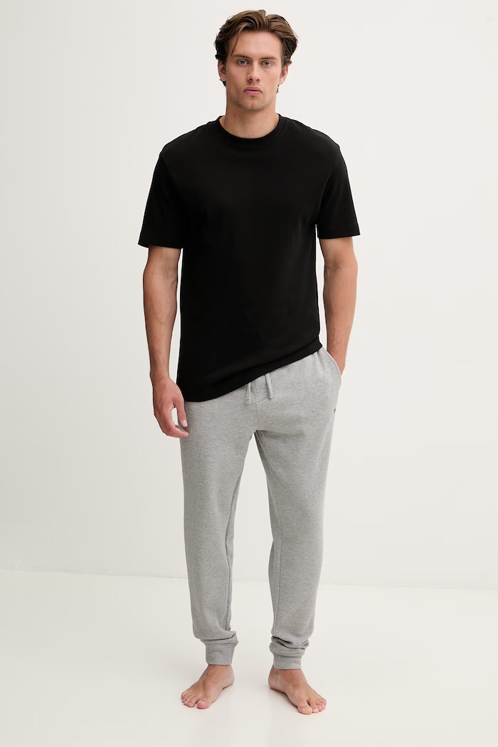 BOSS pantaloni de trening pentru bărbați Waffle Pants Cuff 50535878 gri AW25