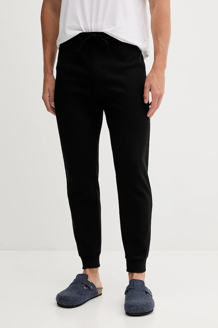 BOSS спортен панталон мъжки Waffle Pants Cuff черен 50535878