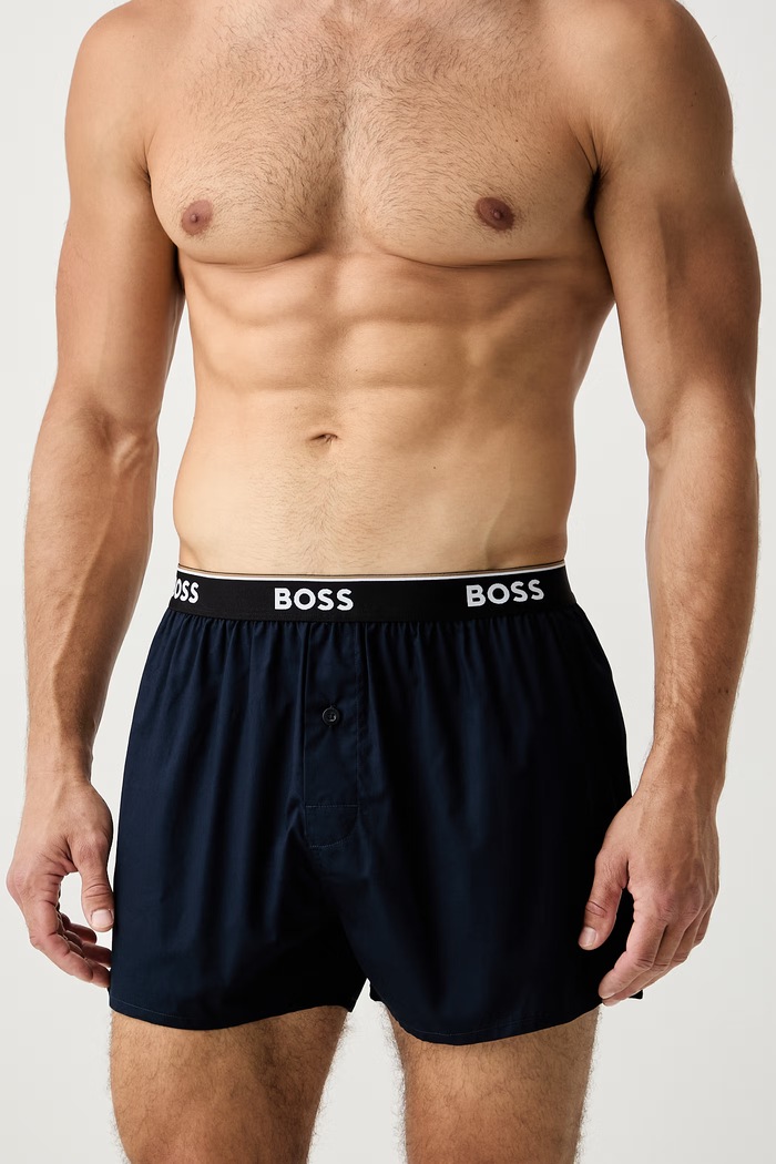 BOSS боксерки мъжки от памук 2P Boxer Shorts EW 2 броя 50545913 бежов SS26