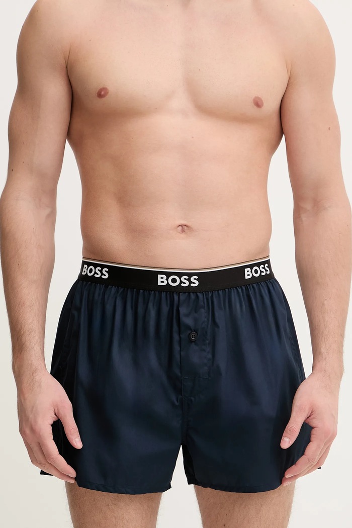 BOSS boxeri bărbați din bumbac 2P Boxer Shorts EW pachet de 2 50545913 albastru SS26