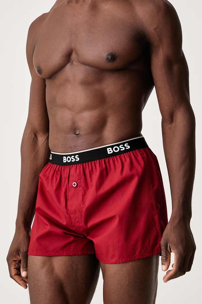 BOSS Bokserki męskie bawełniane 2P Boxer Shorts EW 2-pack 50545913 czerwony SS26