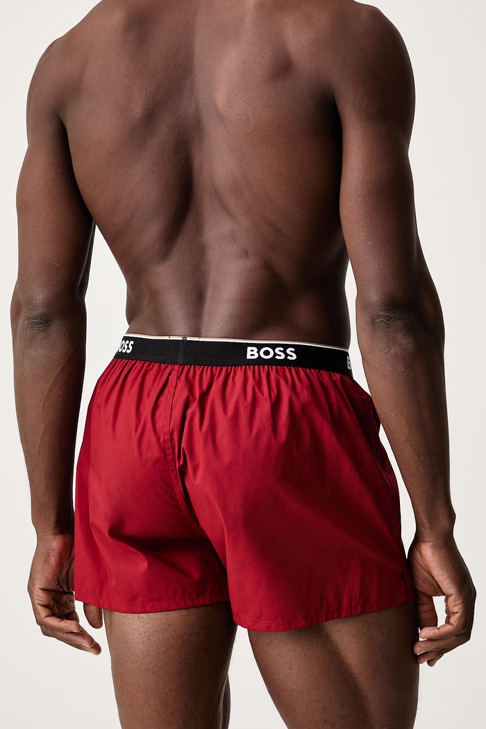Odzież BOSS Bokserki męskie bawełniane 2P Boxer Shorts EW 2-pack 50545913 czerwony