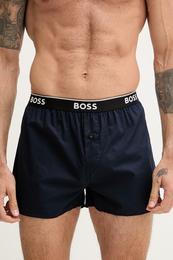 Ruházat BOSS férfi pamut boxeralsó 2P Boxer Shorts EW 2-es csomag 50545913 kék