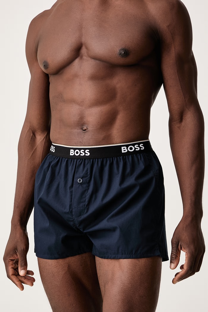 BOSS Bokserki męskie bawełniane 2P Boxer Shorts EW 2-pack granatowy 50545913