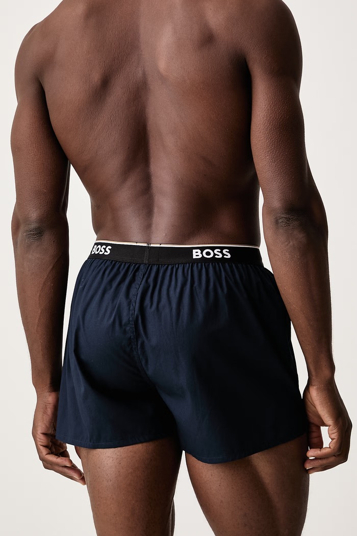 Boxerky pánské bavlněné 2P Boxer Shorts EW 2-pack BOSS námořnická modř 50545913