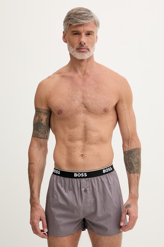 BOSS boxeralsó férfi pamut 2P Boxer Shorts EW 2-es csomag fekete 50545913