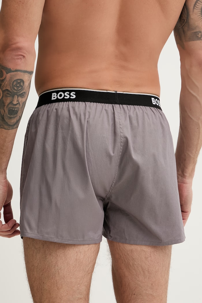 BOSS boxeralsó férfi pamut 2P Boxer Shorts EW 2-es csomag fekete 50545913