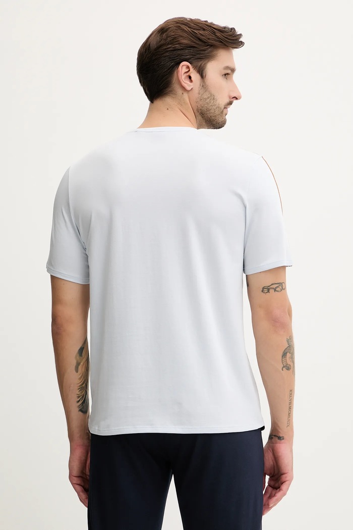 Oblečenie BOSS lounge tričko pánske bavlnené s elastanom Unique T-Shirt 50545930 modrá