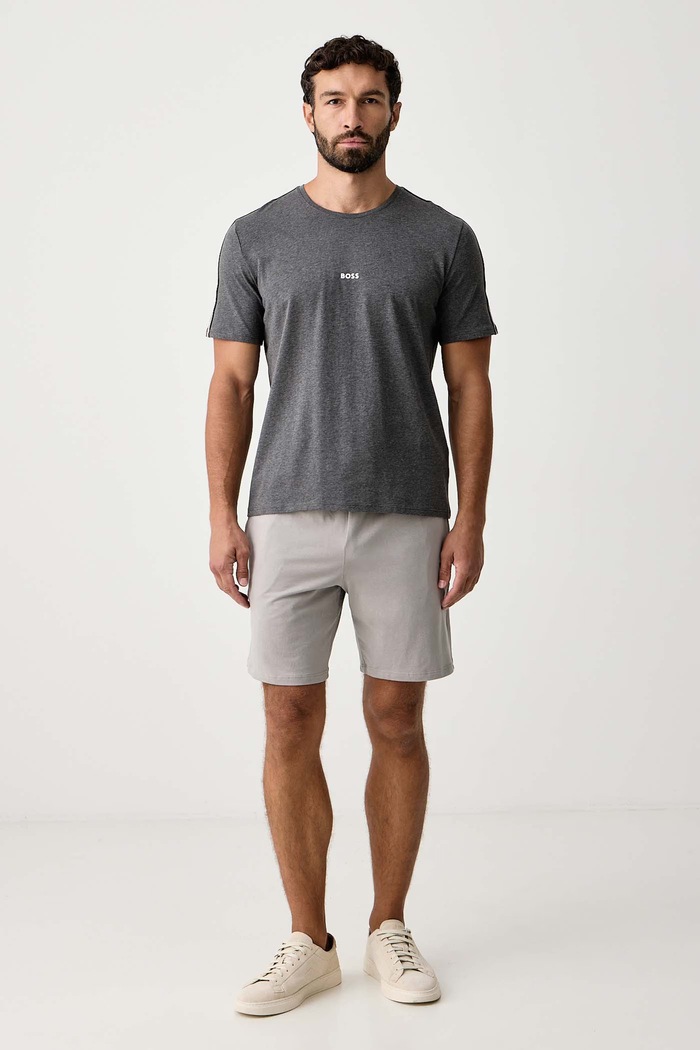 BOSS Домашна тениска мъжка от памук с еластан Unique T-Shirt 50545930 сив SS26