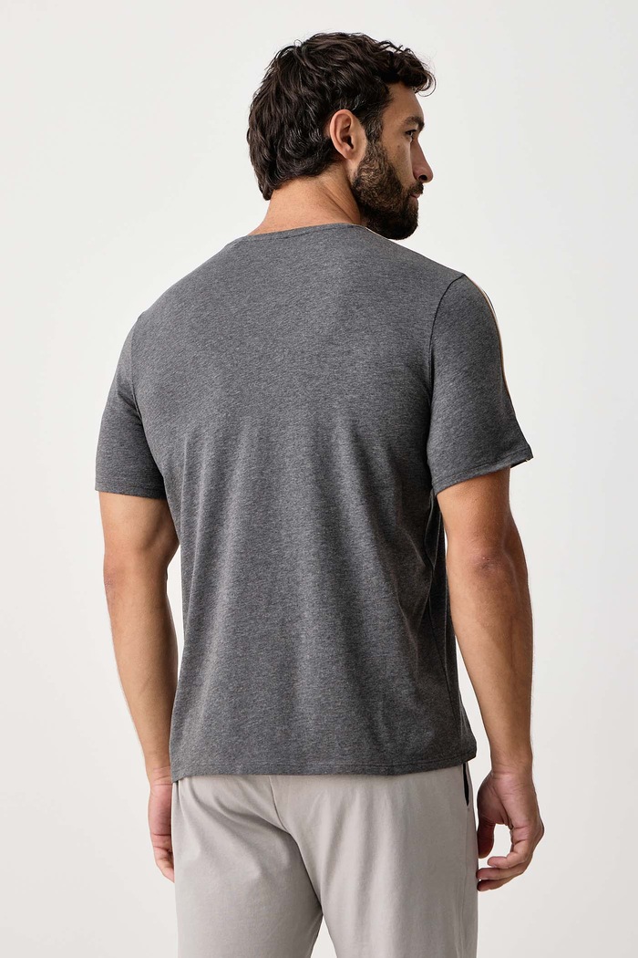 Дрехи BOSS Домашна тениска мъжка от памук с еластан Unique T-Shirt 50545930 сив