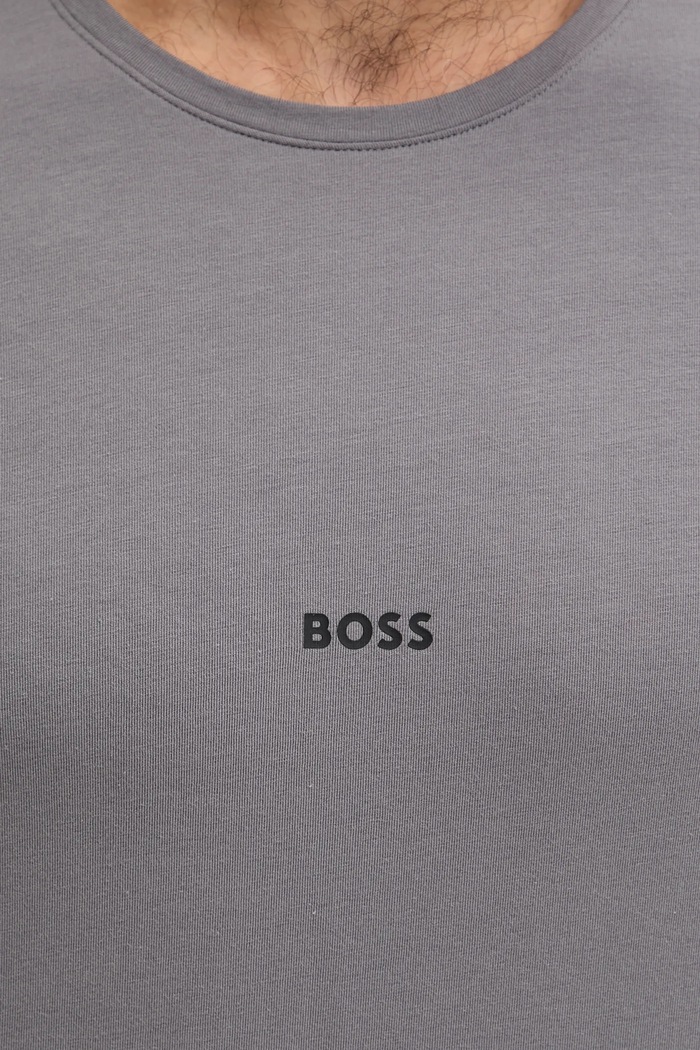 BOSS lounge tričko pánske bavlnené s elastanom Unique T-Shirt 50545930 sivá