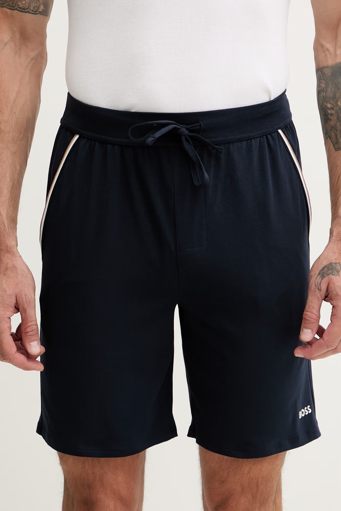 BOSS șorturi loungewear bărbătești din bumbac și elastan Unique Shorts CW bleumarin 50545942