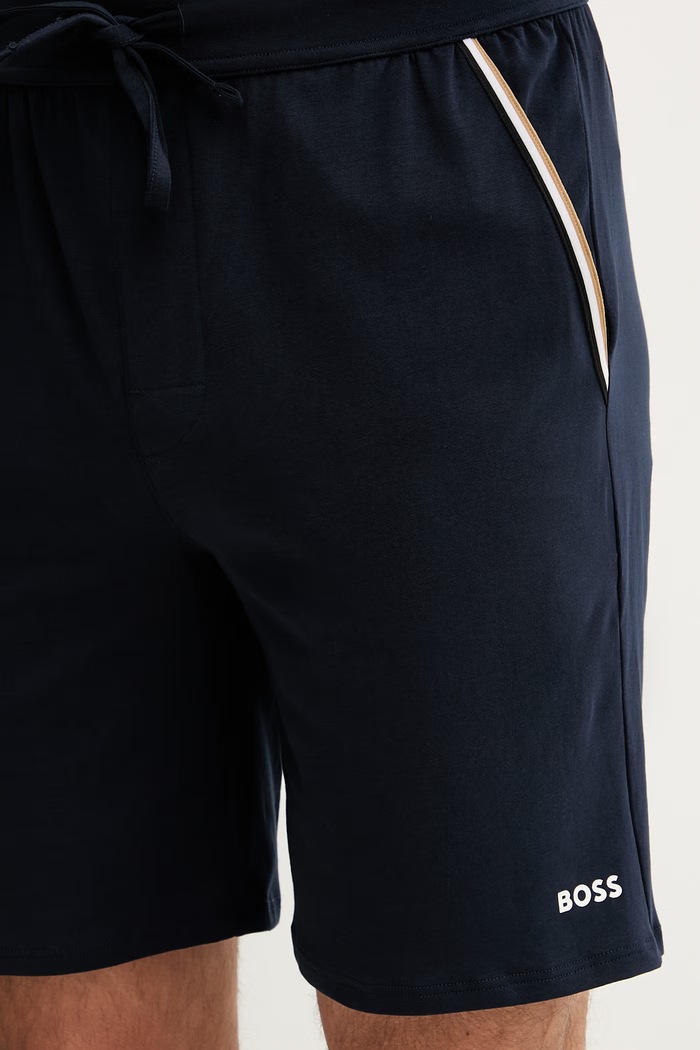 BOSS șorturi loungewear bărbătești din bumbac și elastan Unique Shorts CW bleumarin 50545942