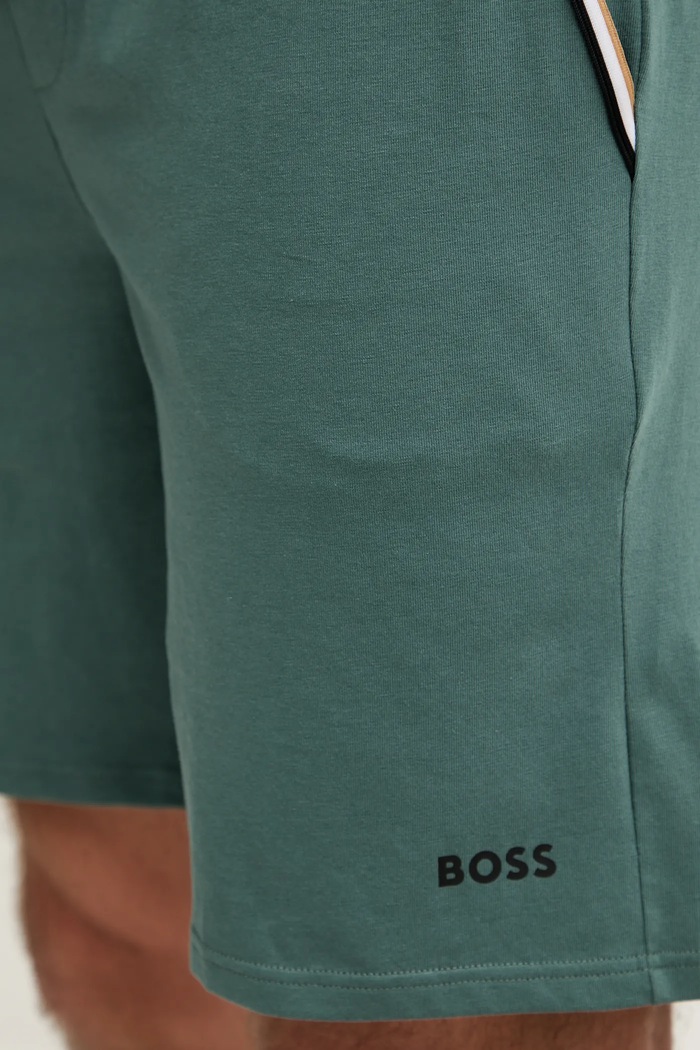 BOSS šortky lounge pánske bavlnené s elastanom Unique Shorts CW zelená 50545942