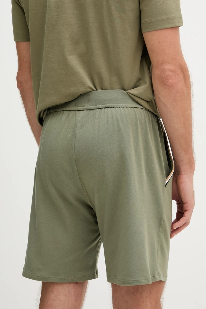 Ρούχα BOSS σορτς lounge ανδρικά βαμβακερά με ελαστάν Unique Shorts CW 50545942 πράσινο