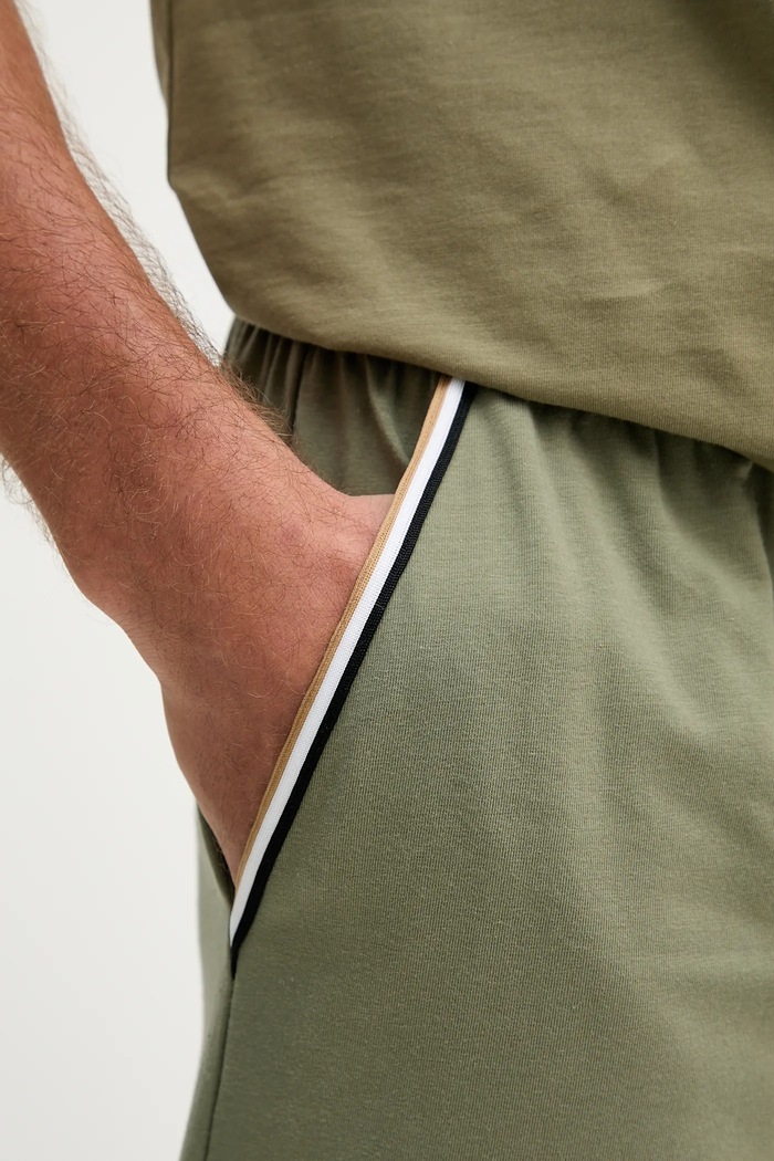 BOSS σορτς lounge ανδρικά βαμβακερά με ελαστάν Unique Shorts CW πράσινο 50545942