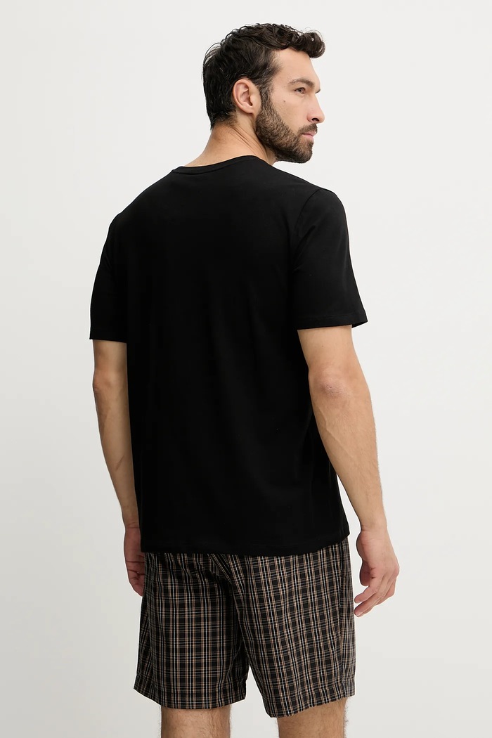 Odzież BOSS piżama dwuczęściowa męska z bawełną Easy Short Set 50545944 czarny