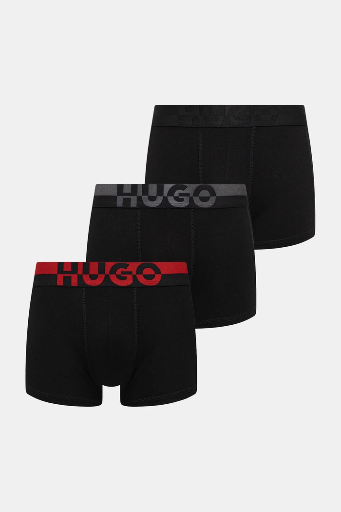 Боксеры HUGO 3 шт TRUNK TR. SPLIT LOGO трикотаж чёрный 50545667