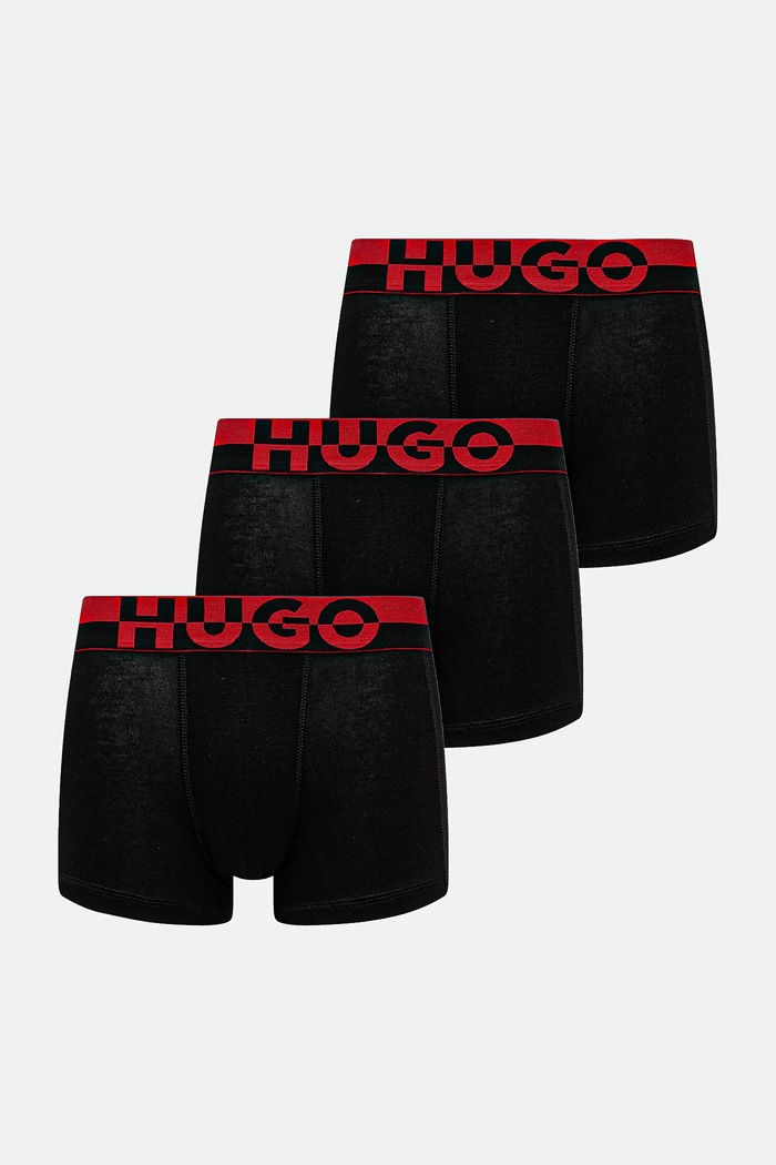 Боксери HUGO 3-pack TRUNK TR. SPLIT LOGO трикотаж чорний 50545667