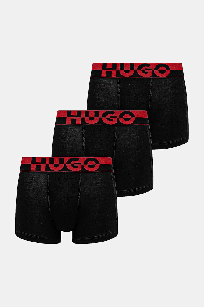 Боксери HUGO 3-pack TRUNK TR. SPLIT LOGO трикотаж чорний 50545667