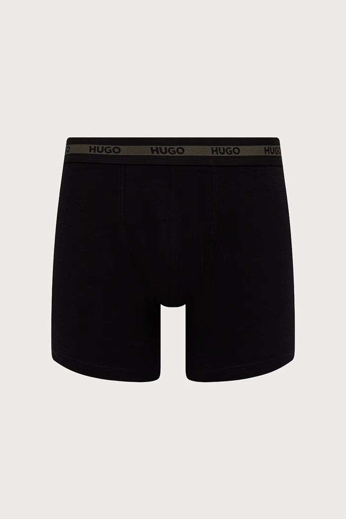 Μποξεράκι ανδρικό βαμβακερό με ελαστάν BOXER BR PLANET DES 3-pack HUGO 50545674 πράσινο