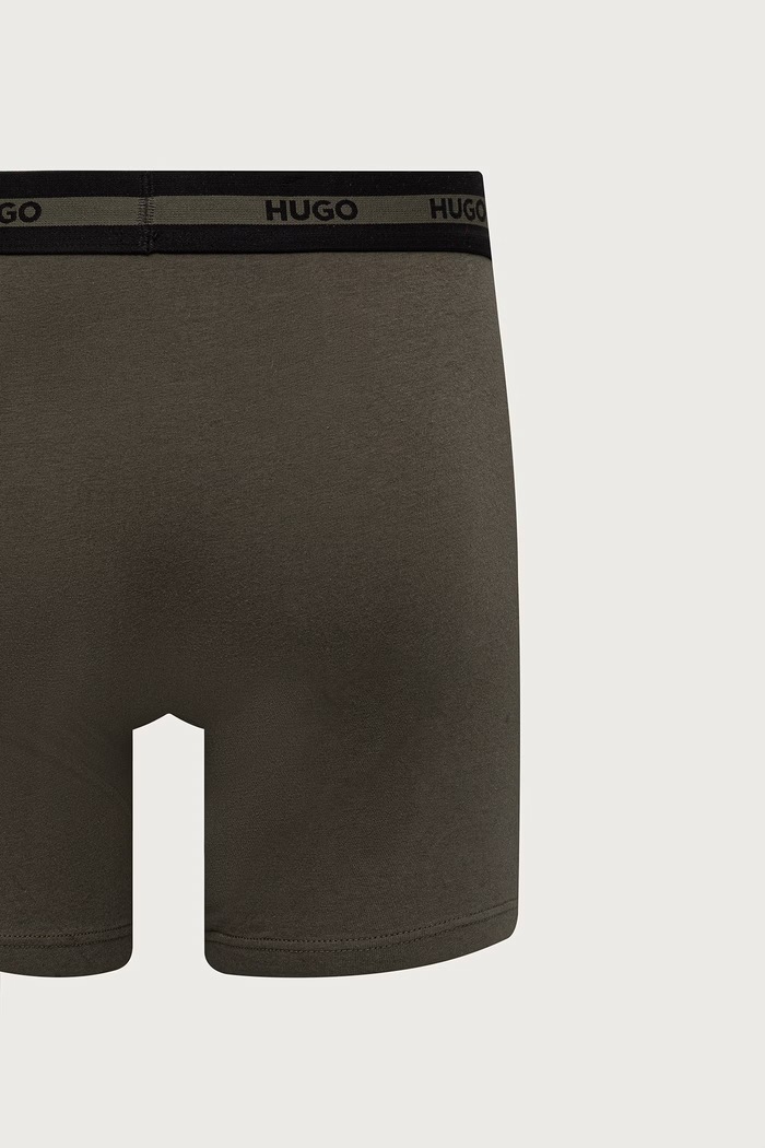 Μποξεράκι ανδρικό βαμβακερό με ελαστάν BOXER BR PLANET DES 3-pack HUGO πράσινο 50545674
