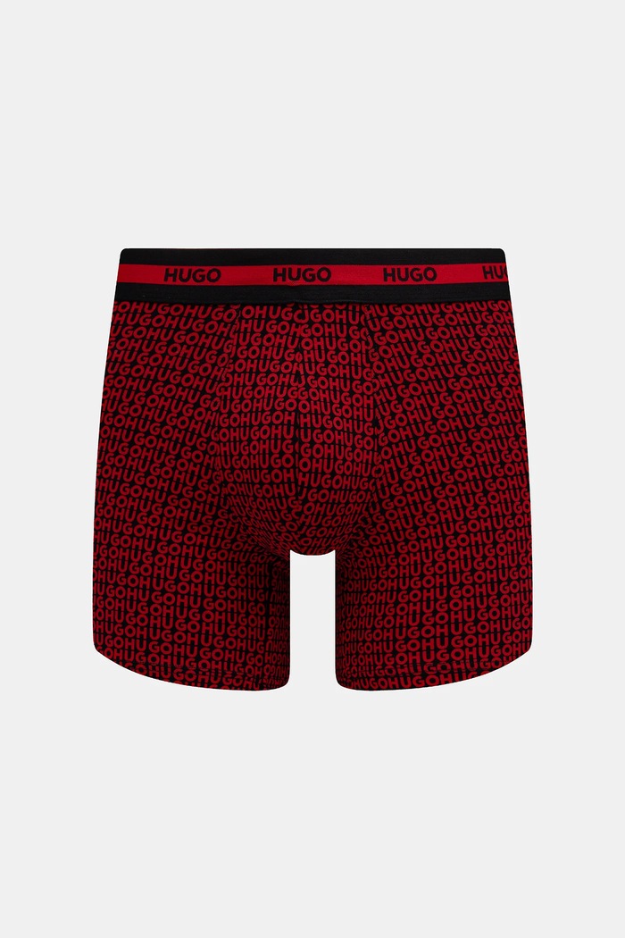 HUGO bokserice za muškarce od pamuka s elastanom BOXER BR PLANET DES 3-pack crna 50545674