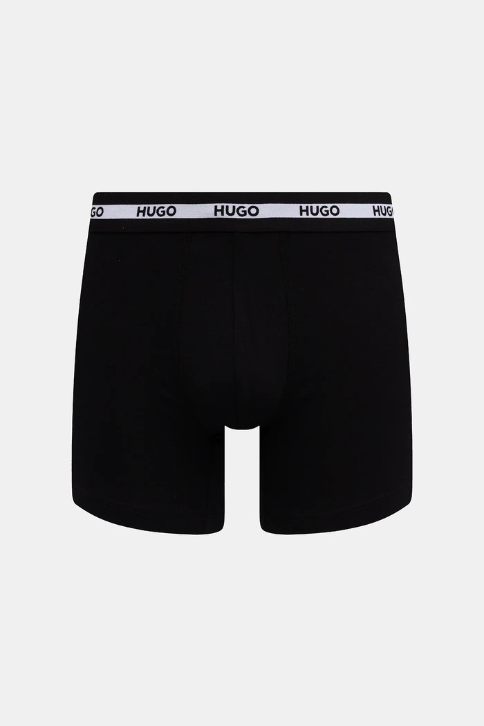 HUGO boxeri bărbați din bumbac cu elastan BOXER BR PLANET DES pachet de 3 50545674 negru SS26
